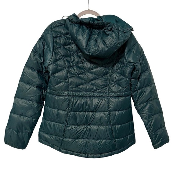 Athleta Womens Teal Green Down Filled Quilted Hooded Puffer Jacket Size Small - Picture 4 of 10